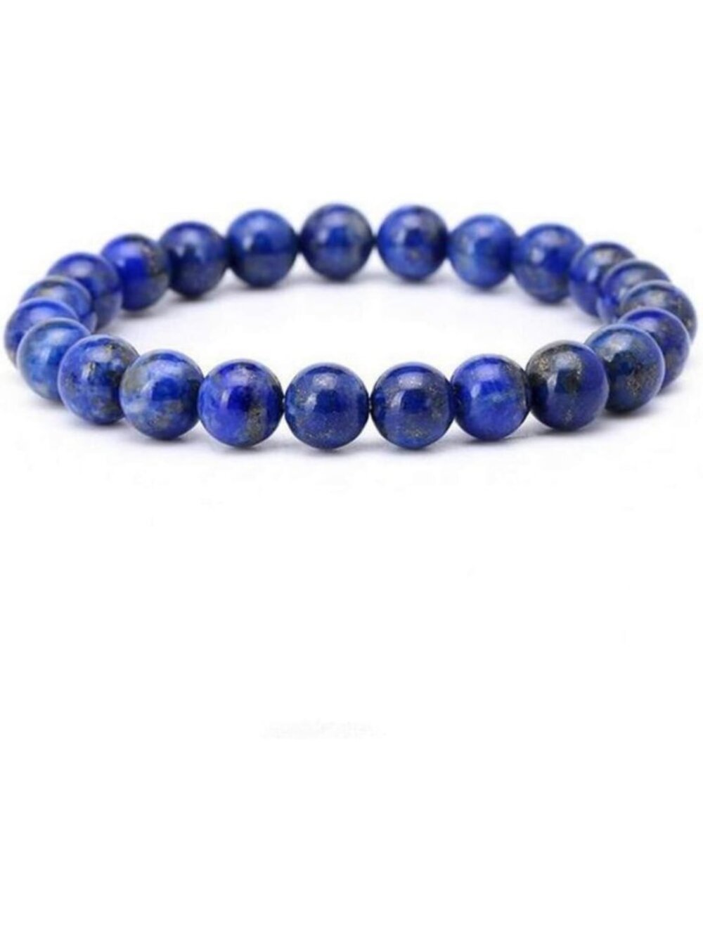 Handmade Crystal Agate & Lapis Lazuli Bead Stretch Bracelet - Gemstone